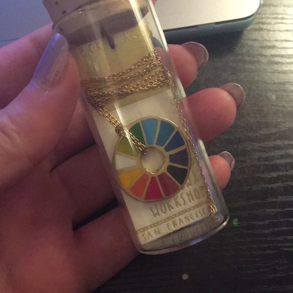 Gold Color Wheel Chain Necklace (ModCloth)